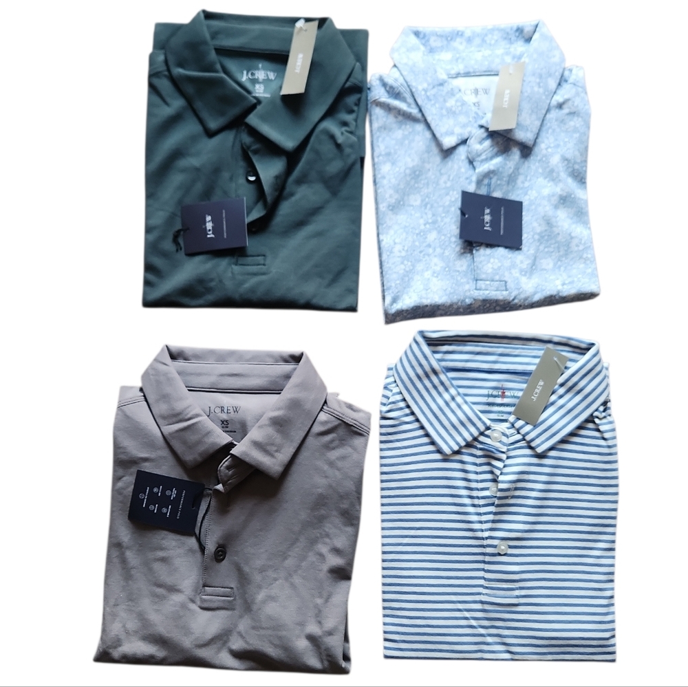 NWT.J. Crew Men's Polo Shirt Set - Green, Gray, Blue, White